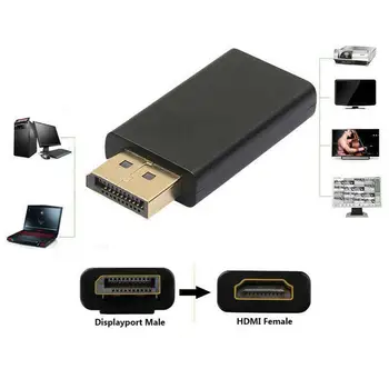 

Portable Display Port DP Male to HDMI Female Adapter Black High Quality Dp To Hdmi Converter For HDTV PC