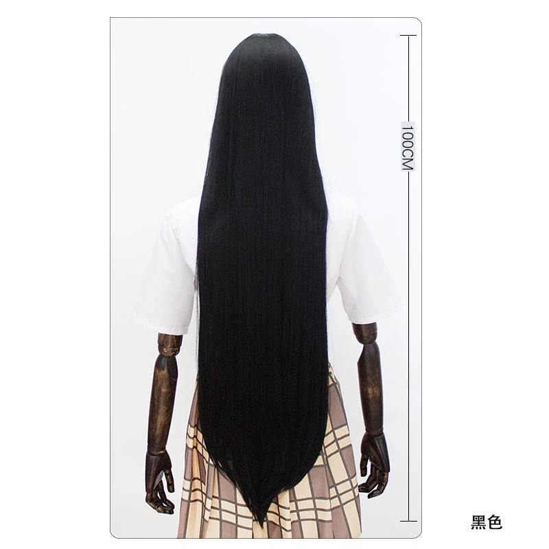 MUMUPI 100cm 23 Different Colors Full Bangs Straight Long Heat Resistance Synthetic Hair Cosplay Costume Wigs - Color: T1B/613