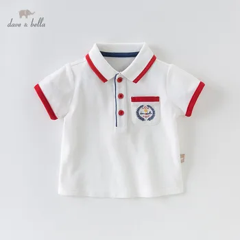 

DBS12684 dave bella baby boys summer infant baby fashion t-shirt toddler tops children high quality tees handsome cotton clothes