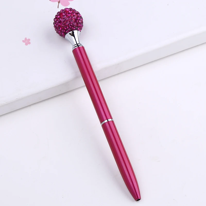 Шариковая ручка с бриллиантовым скипетром, персонализированные Кристальные Роскошные Металлические Ручки для письма, новинка, школьные, офисные, стационарные, подарки на заказ - Цвет: DarkRed1Pc