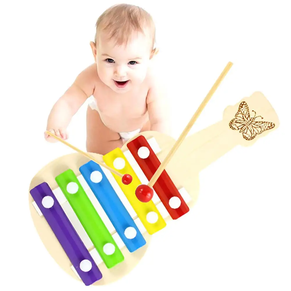 Деревянная гитара Форма 5 Note ксилофонная музыка инструмент Развивающие детские