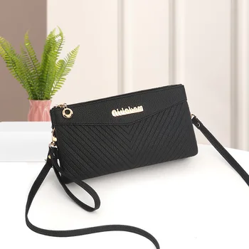 

2020 new women's double layer small multi function slant across mobile wallet Korean fashion zero wallet