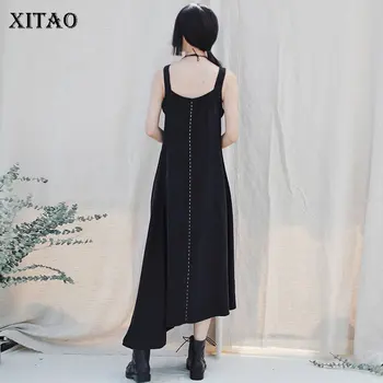 

XITAO Original Design Irregular Dress Women Slim Was Thin French Style Suspender Dresses Elegant Vintage Summer New DMY4420