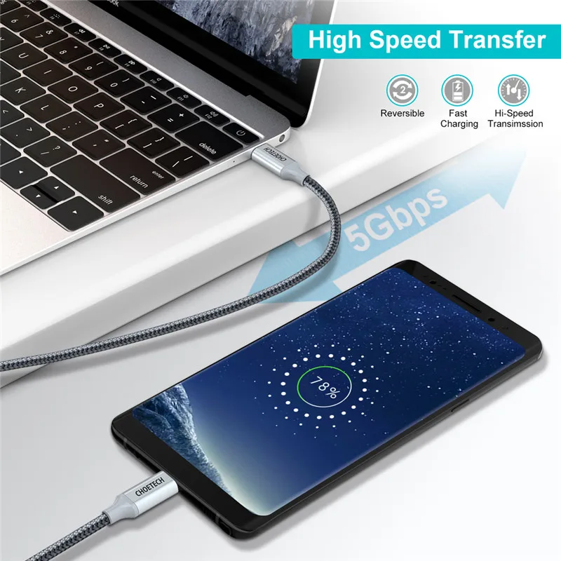 Choetech usb type C-USB C кабель для samsung S10 S9 Plus PD 100 Вт Кабель для быстрой зарядки для Macbook Pro Quick Charge 4,0 USB шнур