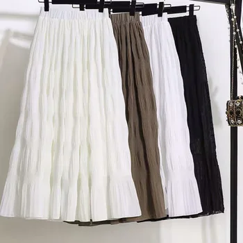 

Pleated chiffon cake skirt female 2020 summer new style was thin high waist wild a word super fairy mid-length skirt