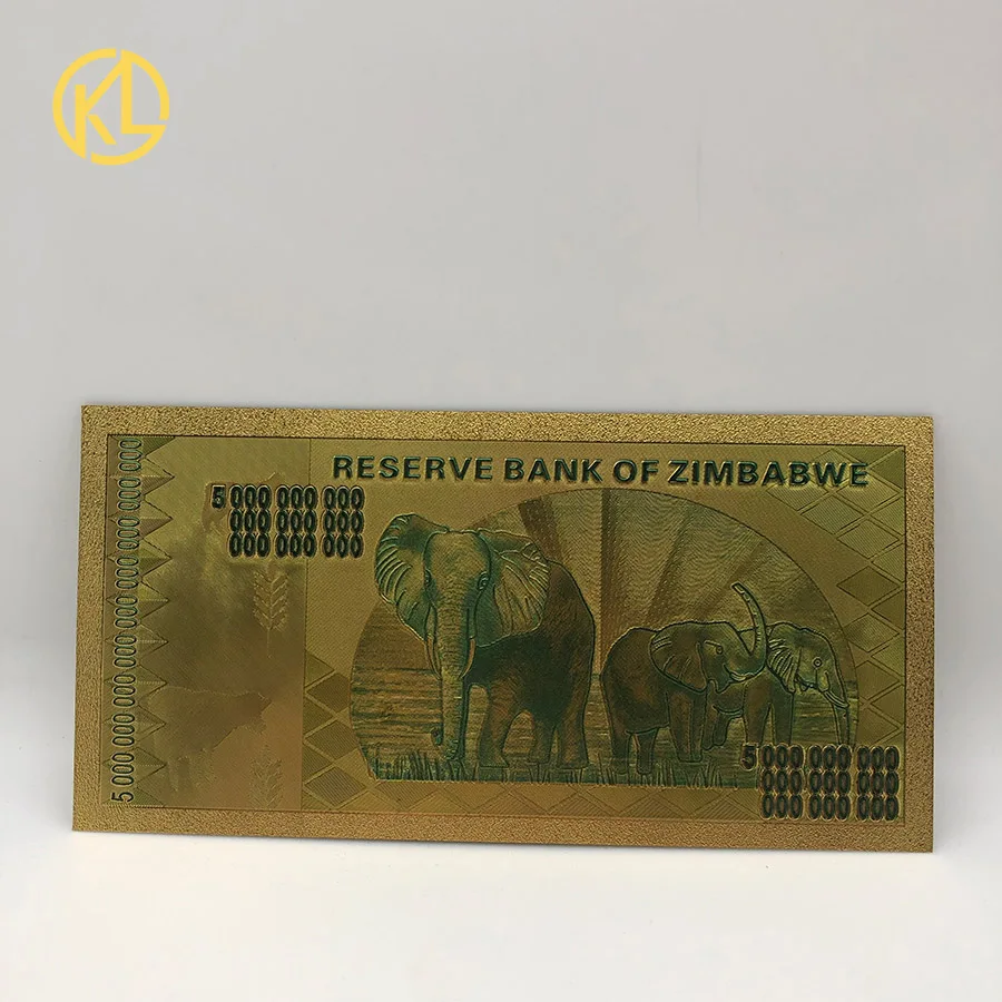 AA00099999 позолоченный один sexvigintillion долларов Zimbabwe банкнота для коллекции и подарков