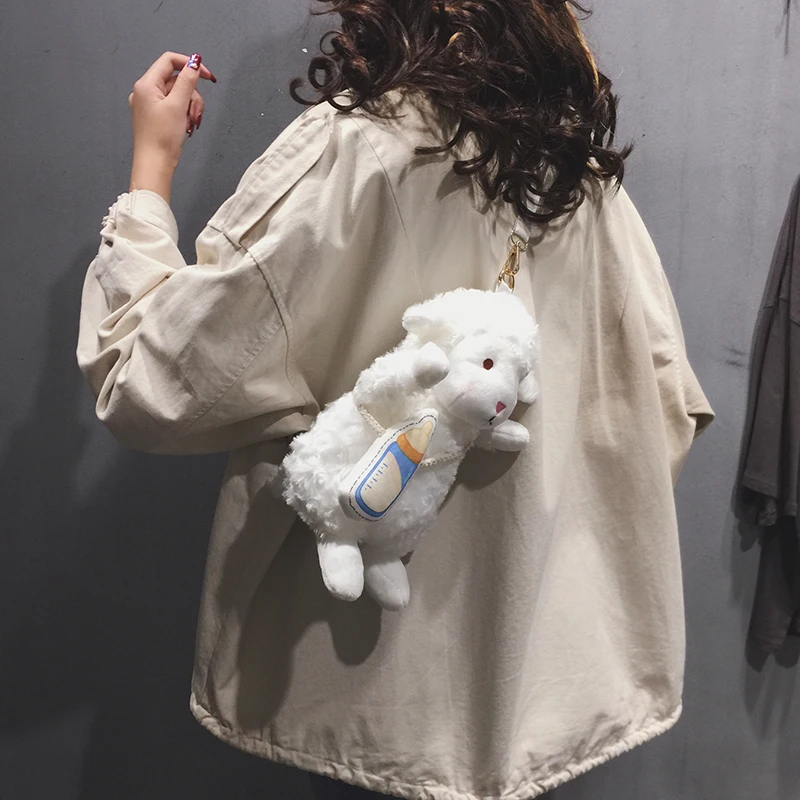Ins Новое поступление обувь для косплея; аниме mochila kawaii милые сумка Harajuku милые забавные детские рюкзаки, детские мини плюшевые куклы маленькая барашек козел сумка