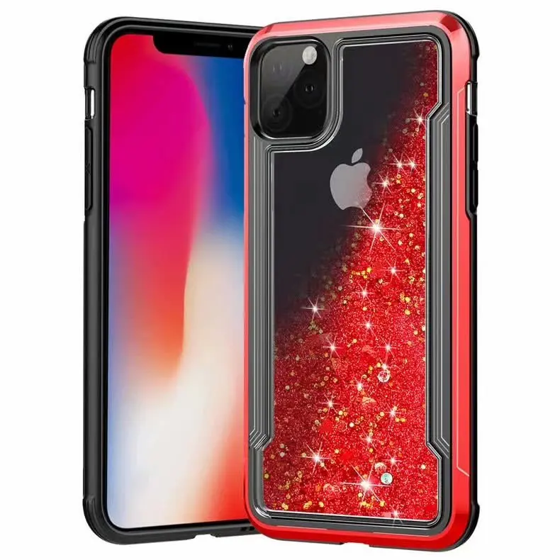 Для Apple iphone 11 чехол жидкий сыпучий песок украшение Блестящий Прозрачный Противоударный задняя крышка для iphone 11 Pro Max iphone 11 - Цвет: red