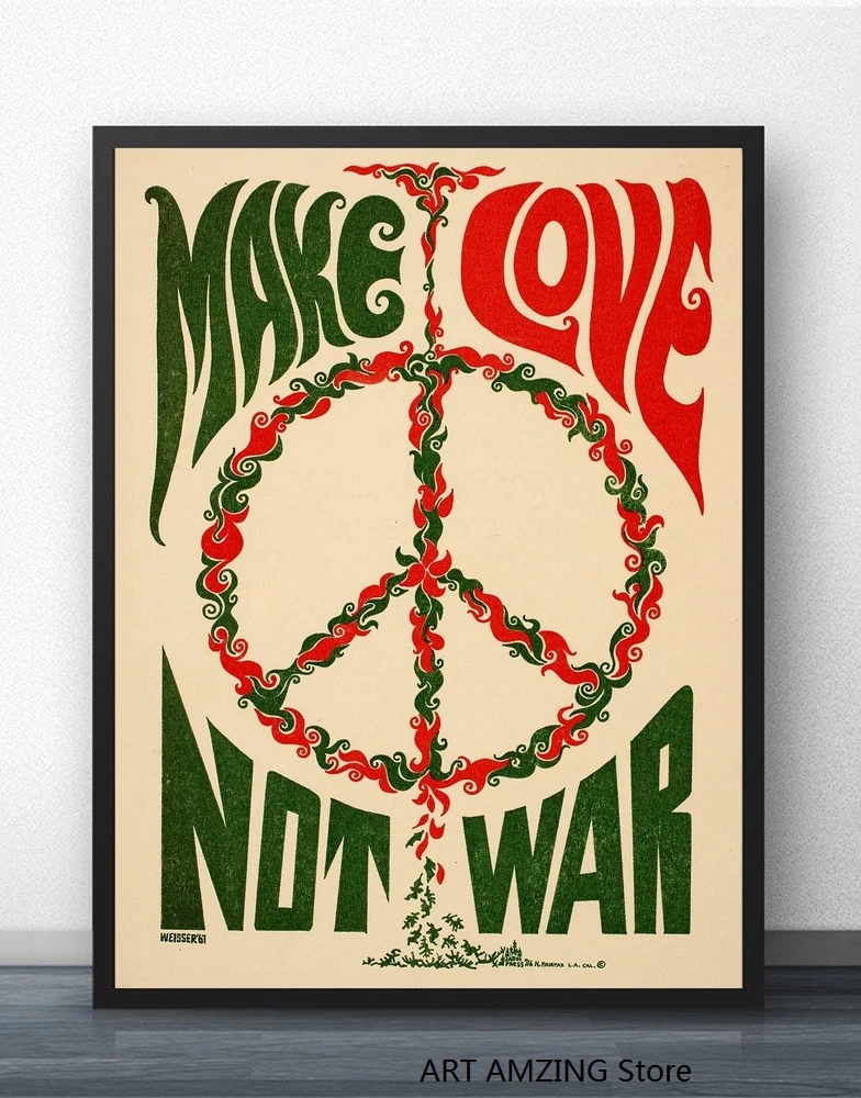 Картина с надписью Make Love Not War | Дом и сад