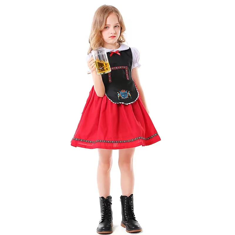 

Kids Children Maid Beer Girl Cosplay Halloween German Traditional National Costumes Festival Parade Stage Role Play Party Dress