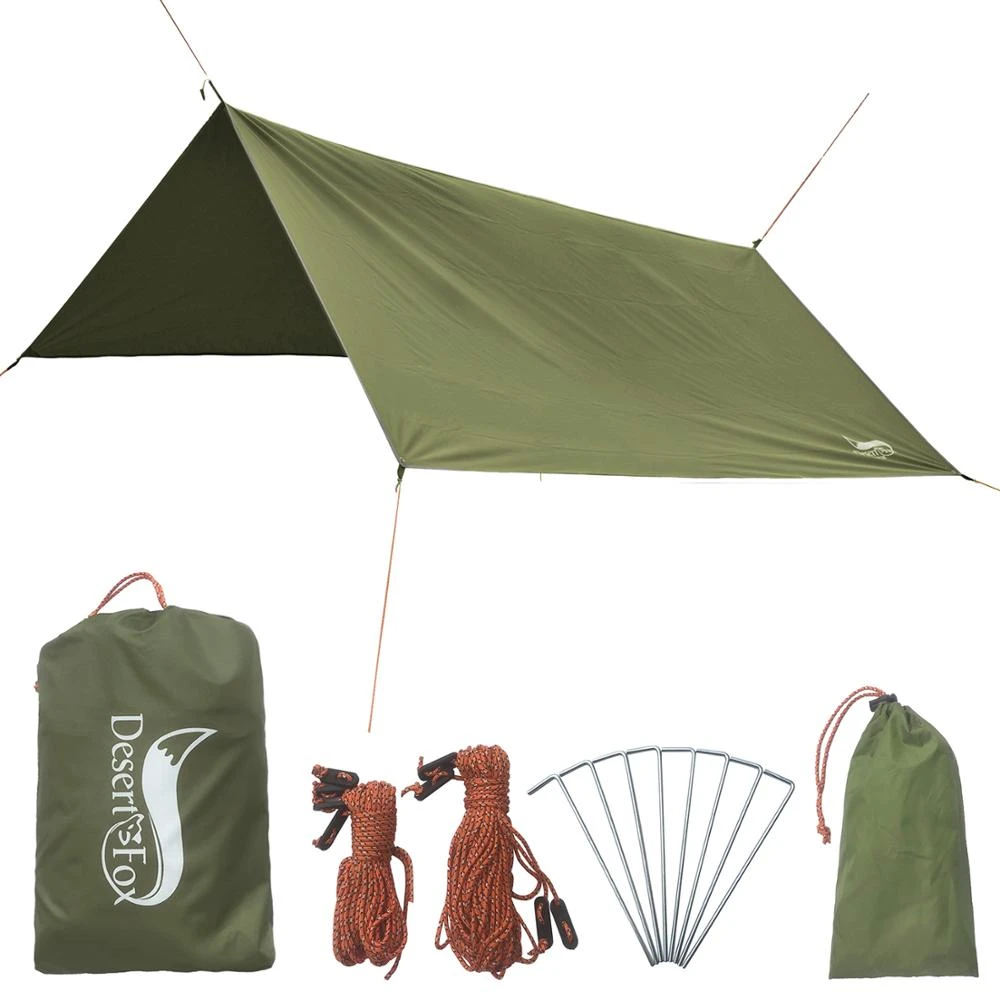 Hammock Shelter Tent Sunshade Outdoor Camping Rainfly Tarp with Stuff Sack