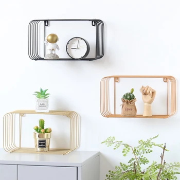 

azine Shelf Wrought Iron Nordic Style Wall Mounted Storage Rack Newspapers