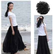 Женская модная популярная Удобная Повседневная однотонная натуральная мягкая Сексуальная шифоновая Женская винтажная 1X Женская длинная юбка в стиле ретро для девушек