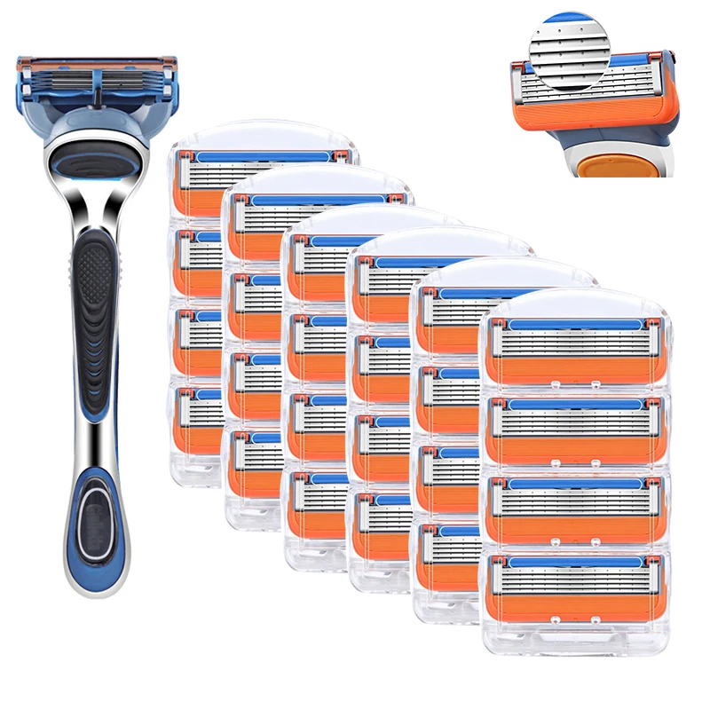 4/8/16pcs/box Razor Blade For Men Face Care 5 Layers Shaving Cassette Stainless Steel Safety Blades Suit For Gillettee Fusione