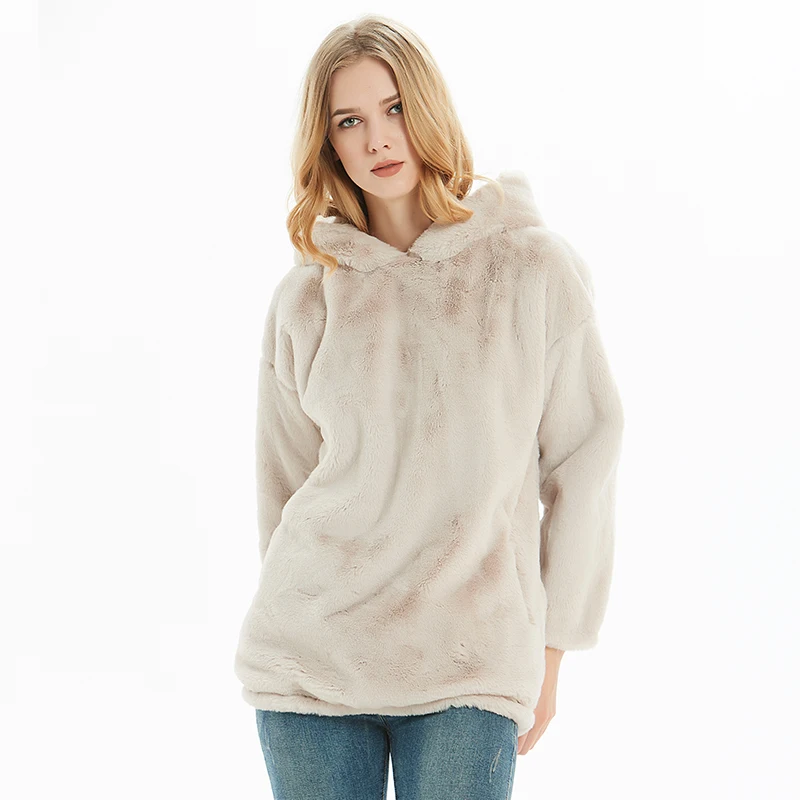 

2019 autumn warm jacket plush sweater Thick Pullover Hoodie Sweater Fashion Short Plush Winter Mink Cashmere Women