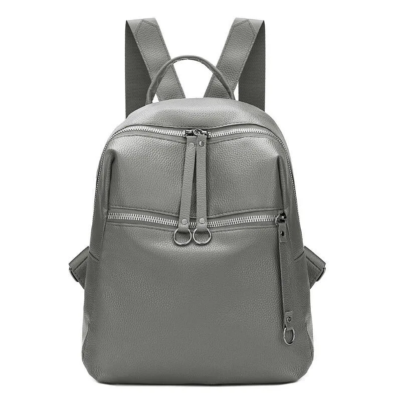 NoEnName-Null модная женская обувь для девочек дорожный рюкзак из искусственной кожи сумка на плечо школьный ранец сумки - Цвет: Серый