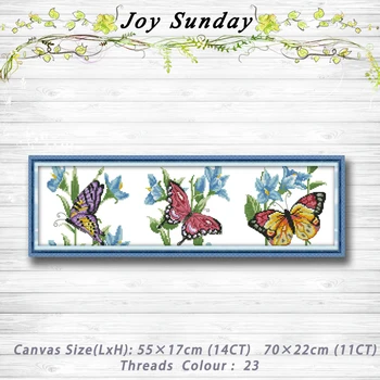 

Butterflies flying cartoon painting dmc 14CT 11CT counted cross stitch kits embroidery set Needlework Set chinese cross stitch