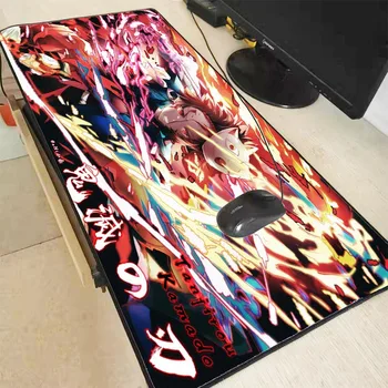 

XGZ Kimetsu No Yaiba Locking Edge Gaming Mouse Pad Gamer Game Mouse Pad Anime Mousepad Mat Speed Version for CSGO LOL Dota2 XXL