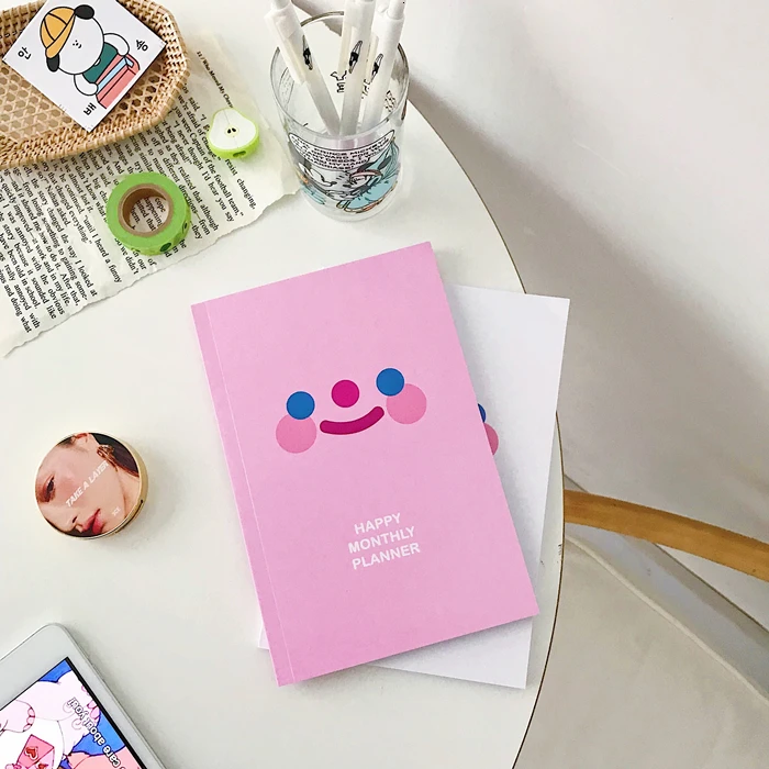 SIXONE 80 листов Ins улыбка вишневые облака блокнот простой стиль настольная книга Корея Kawaii студенческий дневник линия книга школьные канцелярские принадлежности