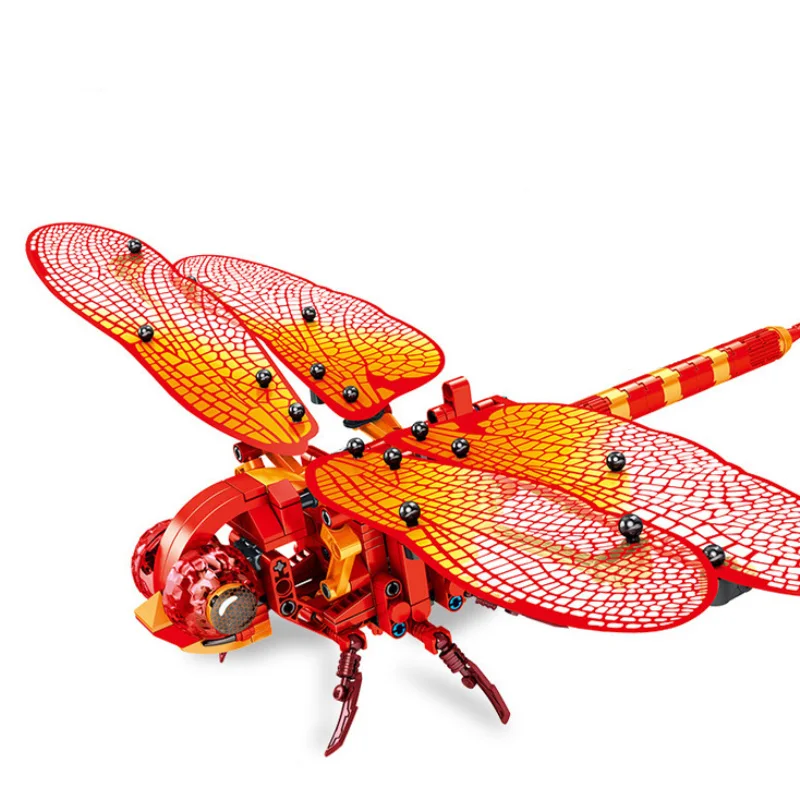 

330pcs Simulated Insect Diy Red Dragonfly Building Blocks Compatible Legoingly Technic Bricks Kids Educational Toys For Children