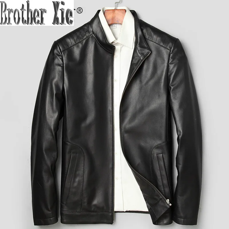 

Men's Leather Jacket Spring Autumn Genuine Sheepskin Leather Jacket Men Casual Leather Coats and Jackets 71J7865 KJ2403