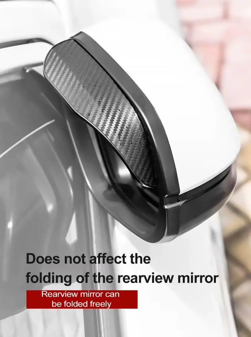 2pcs Car Side Rear View Mirror Rain Eyebrow Visor Carbon Fiber Look Sun Shade Snow Guard Weather Shield Cover | Автомобили и