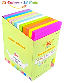 

4A Sticky Notes,4 x 6 Inches,Neon Assorted,12 Colors,Self-Stick Notes,100 Sheets/Pad,12 Pads/Pack,4A 40612