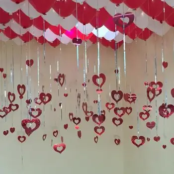 

Pendant Paper Flower Ribbon Color Stripes Marriage Wedding Supplies Living Room Heart Marriage House Wall Decorative Balloon Dec