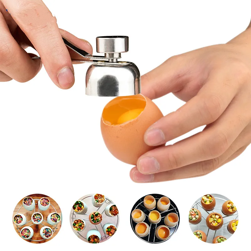 

Fashion Portable Metal Egg Scissors Stainless Steel Topper Shell Cutter Opener Boiled Raw Egg Opener Creative Kitchen Tool