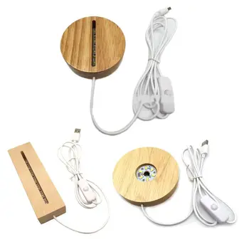 

Resin Art Wood LED Light Dispaly Base Crystal Glass Art Ornament LED Night Lamp