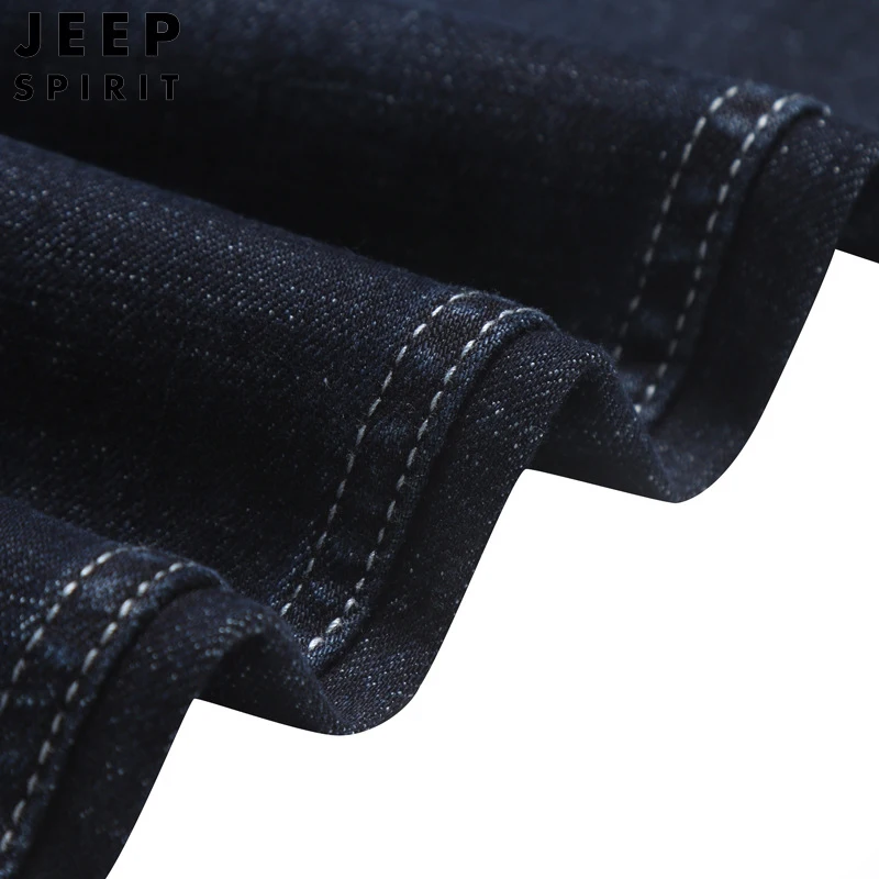 JEEP SPIRIT Брендовые мужские джинсы джинсовые брюки мужские деловая Повседневная из хлопка средняя талия прямые эластичные черные джинсы плюс размер 29-42
