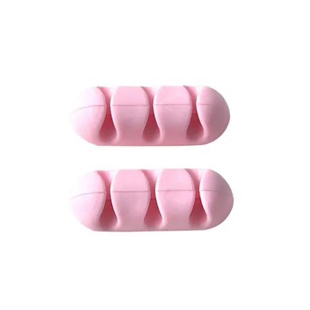 PINK Селфи-палка для наушников, проводная гарнитура, органайзер, держатель для кабеля, настольный шнур, намотка, сборщик, силиконовый, самоклеющийся# B15 - Цвет: PINK