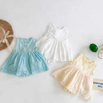 

Baby Girls Clothes Bodysuits Sleeveless Jumpsuit Princess Sleeveless Lace Dresss Newborn Kids Summer Clothes Sunsuit Outfits
