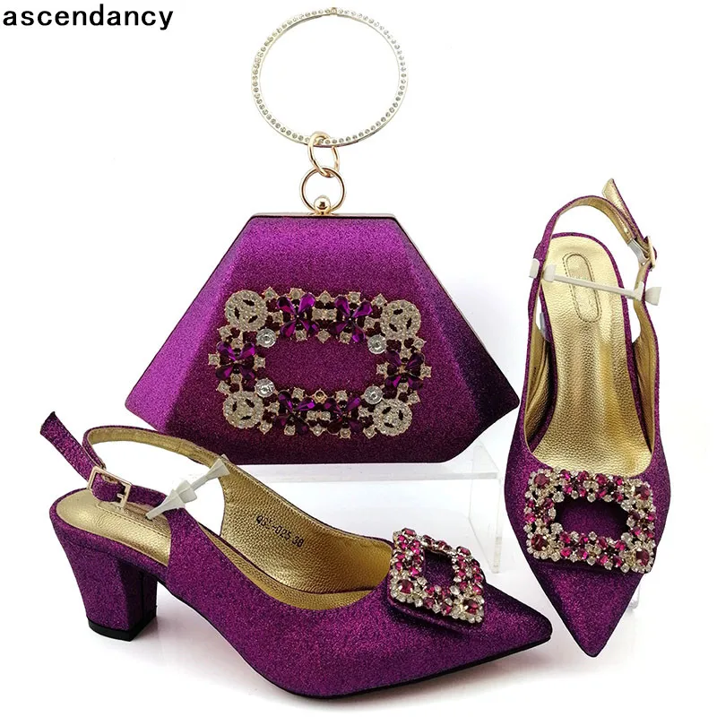 

New Arrival Italian Shoes with Matching Bag Latest Design Women Shoes and Bags To Match Set Sale Bag and Shoe Set Nigeria Party