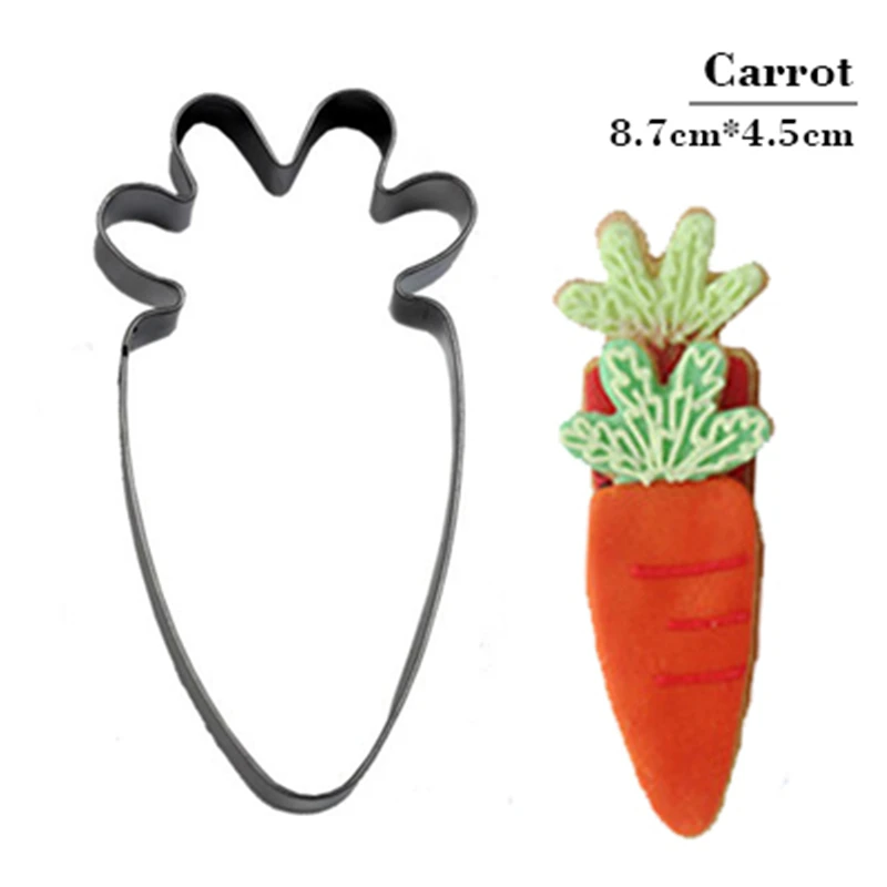 Cute Carrot Egg Biscuit Cookie Cutter Tools Pan Kitchen Pastry Accessories Moulds Stainless Steel Products Fast Shipping | Дом и сад