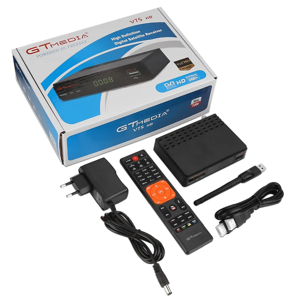 GTMEDIA V7S HD DVB-S2 цифровой спутниковый приемник декодер с USB WiFi антенный приемник Sat FTA 1080P Full HD и 2 года CLINE
