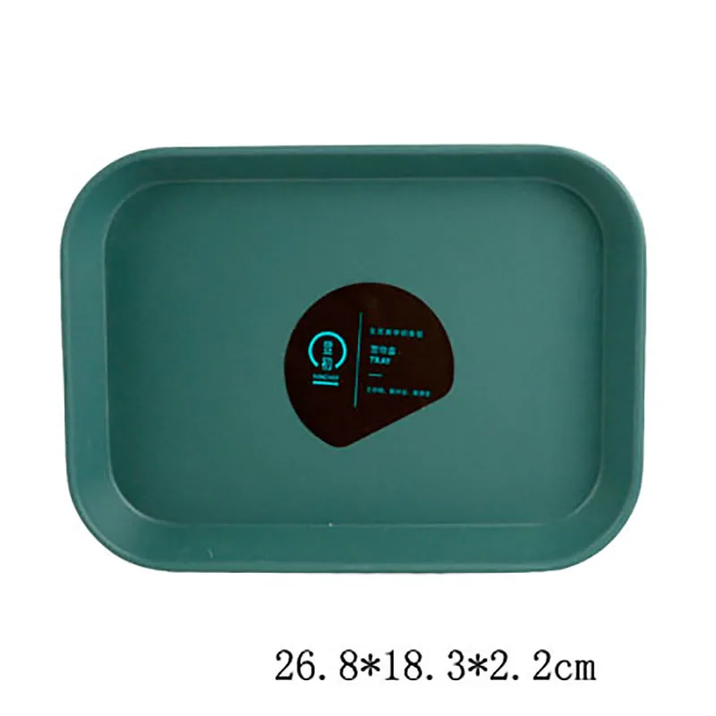 Nordic Innovative Geometric Storage Trays Tea Breakfast Bread Plastic Combination DesktopTray Home Organizer Decorative Tray - Цвет: 10Rectangle-Blue