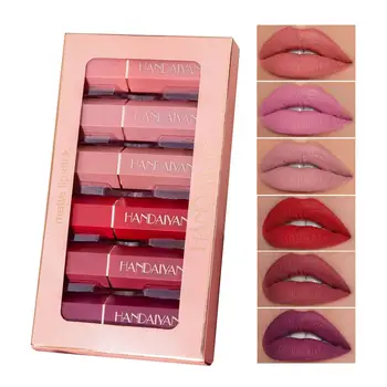 

Matte Lip Gloss 6pcs/set Liquid Lipstick Waterproof Long Lasting Moisturizing Lipstick Women Lip Tint Beauty Cosmetics Set