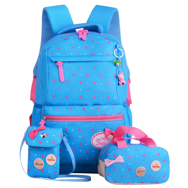 light blue 7 Детские школьные сумки для девочек, школьный рюкзак, сумки для книг, детский рюкзак принцессы, рюкзак для начальной школы, mochila infantil - Цвет: light blue 7