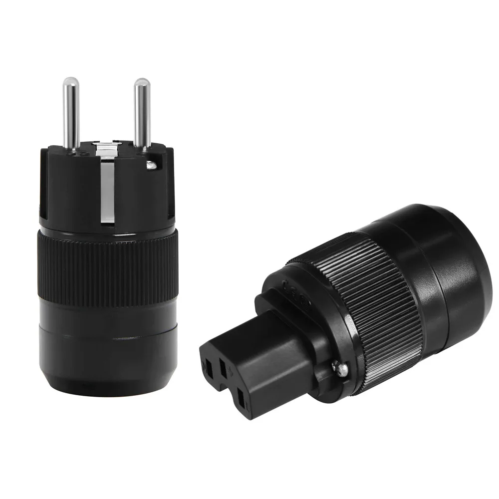 Schuko ue Plug Power re Mais rc Unprint Par Banhado a Ródio Conector Iec High End