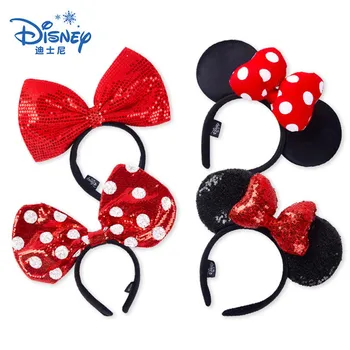

Disney Pora Mickey Minnie Mouse Headband Christmas Double Bangs Hairstyle Hairpin Xmas Hair Accessories For Girls Elf Ears Decor