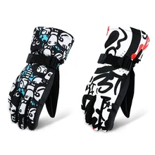 Лыжные перчатки зимние модные толстые водонепроницаемые Нескользящие ветрозащитная одежда теплые холодные флисовые Зимние перчатки для верховой езды