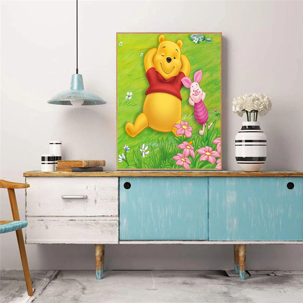 Disney Cartoon Winnie the Pooh 5D Diamond Painting Kits Paint By Number Lilo & Stitch Diamonds Mosaic Embroidery Home Decor