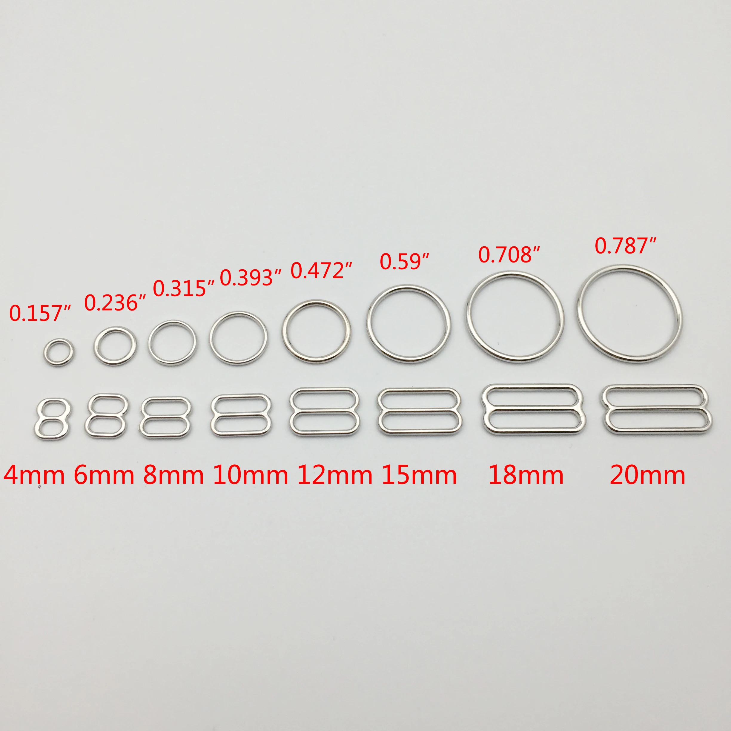 200 Pcs 니켈 프리 브래지어 반지 및 슬라이더 Bramaking 교체 부품 의류 DIY