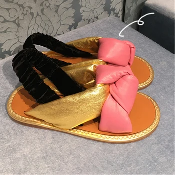 

Patchwork Sandals Women New Peep Toe Summer Shoes Woman Flats Brand Fashion Gladiator Sandalias Mujer Slip On Casual Beach Shoes
