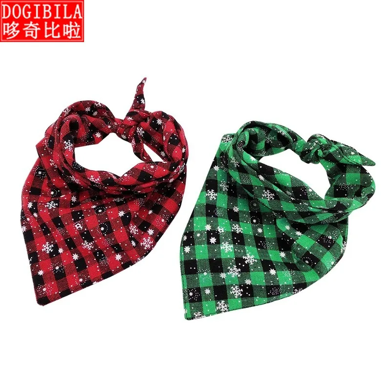 Треугольный шарф для домашних животных Рождественская Снежинка слюнявчик собак