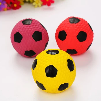 

Dog Cat Toy Bite-Resistant Clean Teeth Molars Soft Latex Nibble Toy Football Pet Interactive Training Toy