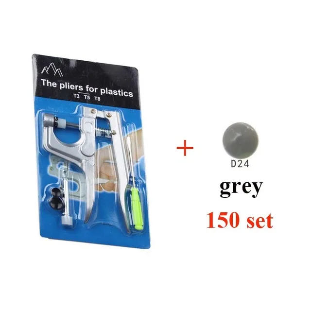plier and 150 grey 37) крепежные плоскогубцы KAM кнопка+ 150 Набор T5 смешанные пластиковые кнопки из смолы 12 мм Нажмите кнопку гвоздики ткань нажмите машинное шитье инструменты - Цвет: plier and 150 grey