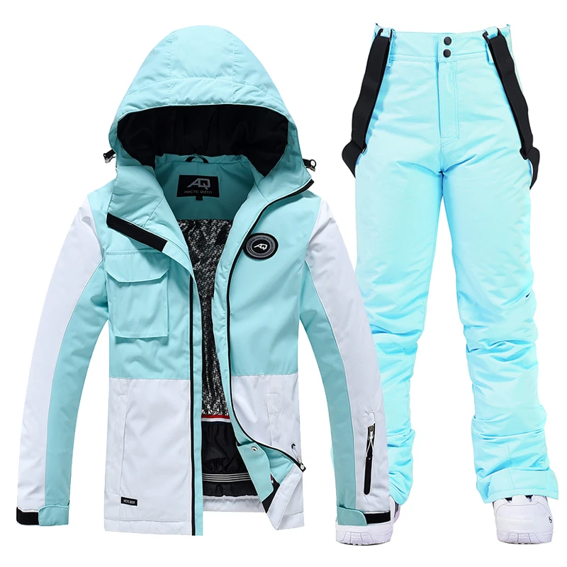 Ski-Jacket-and-Pant-for-Women-Snowboarding-Clothing-Oblique-Zipper ...