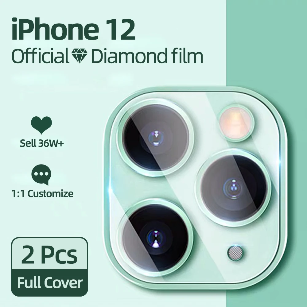 2 шт. 9D задний объектив защитное стекло Защитная пленка для экрана iPhone 12 11 Pro Max